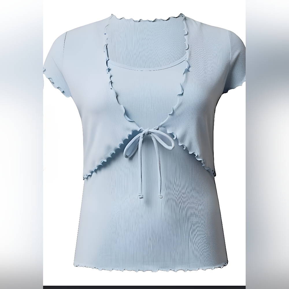 Torrid Supersoft Rib Lettuce Edge Cami Shrug Set